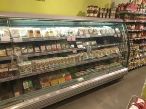 Fridge with tofu, seitan and more at EkoPlaza - Stationsweg in The Hague