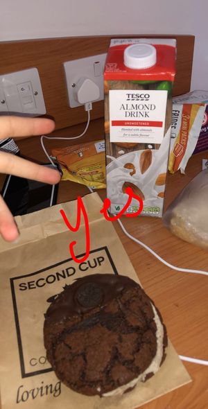 Vegan Oreo filled sandwich  at Second Cup in Birmingham