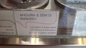 Watermelon & poppy seeds at La Svolta Gelateria in Marciana Marina