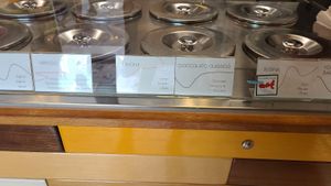 Chocolate, salt & caramel / lemon at La Svolta Gelateria in Marciana Marina