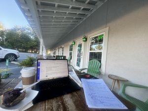 My office view for the morningg  at The Green Spork in Richmond Hill