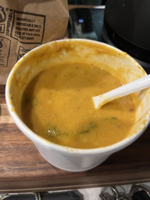 Sweet potato soupp  at The Green Spork in Richmond Hill