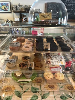 The bakery case full of all wheat free items. Lots of vegan choices too! at The Green Spork in Richmond Hill