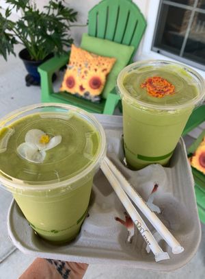 Our newest Matcha Mango smoothies 💚 at The Green Spork in Richmond Hill