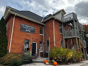 Restaurant exterior at The Vegan Pantry in Barrie