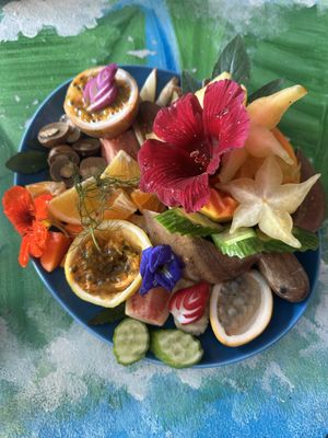 Fruit platter   at Pele's Kitchen in Pahoa