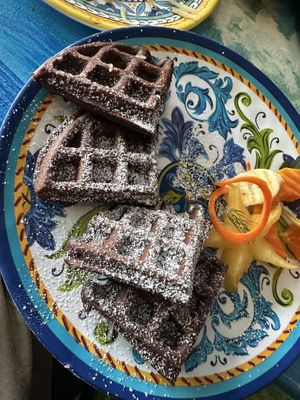 Ulu waffles  at Pele's Kitchen in Pahoa