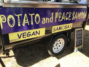 Potato and Peace Samosa at the Saturday Farmers Market next to Cobb & Co Museum  at Potato and Peace Samosa in Toowoomba