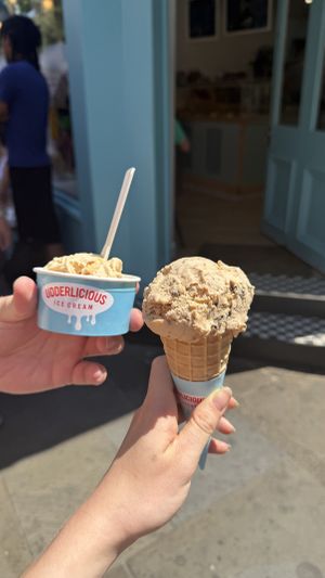 Hazelnut (cone) and biscoff (tub)   at Udderlicious in London