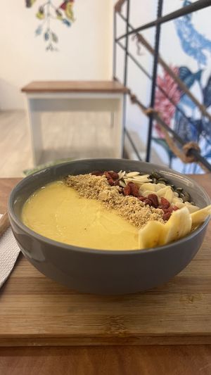 Yellow smoothie bowl  at Taste El Nido in El Nido