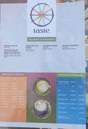 Just an example of their menu at Taste El Nido in El Nido