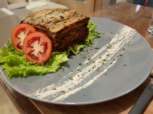 Eggplant lasagne with cashew cheese at Taste El Nido in El Nido