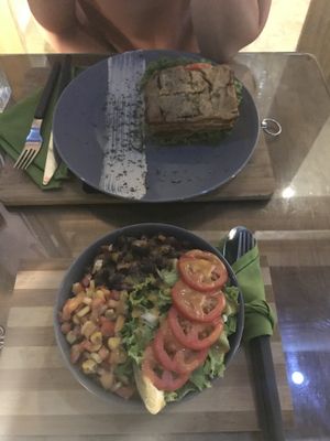 Eggplant lasagna and mexican bowl at Taste El Nido in El Nido