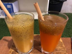 Chia infused goji juice and orange juice at Taste El Nido in El Nido