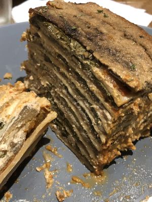 Eggplant Lasanha, one of the best vegan Lasagna I’ve ever had.  at Taste El Nido in El Nido
