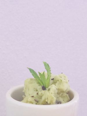 Vegan sorbet with brown sugar at Surya Cafe in Portimao