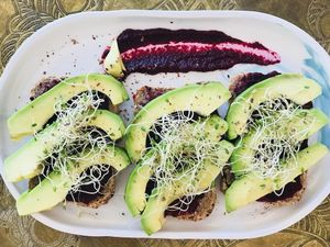 Avocado toast at Surya Cafe in Portimao