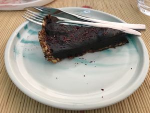 Tarte de alfarroba  at Surya Cafe in Portimao