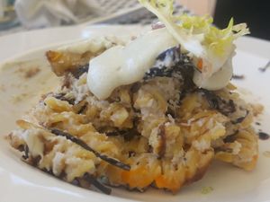 Creamy pasta at Surya Cafe in Portimao