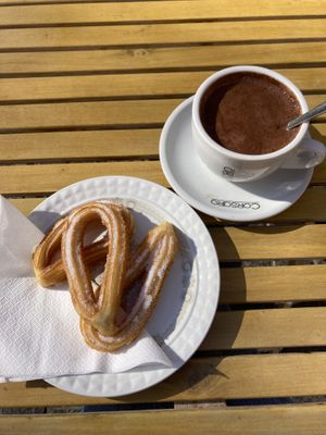 Chocolate con churros 😍  at Bar Poxé in Mallorca