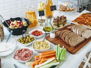 Very surprised to find this Vegan Brunch buffet. They do it every Sunday! at Bar Poxé in Mallorca