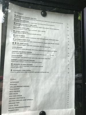 Entrees... vegan and vegetarian items marked at Fig Bistro & Bar in Charlottesville