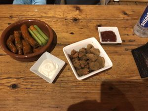 Wings and chicken popcorn  at Cellar Club in Leamington Spa