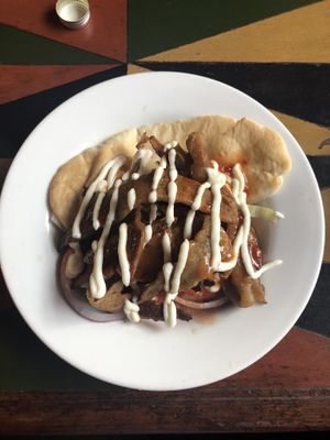 One of the greatest vegan kebabs of all time.  at Cellar Club in Leamington Spa