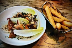 Roast squash, chicory and Hazelnut Salad 😋  at The Pilot Boat in Lyme Regis