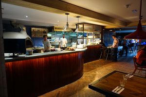 The open kitchen at The Pilot Boat in Lyme Regis