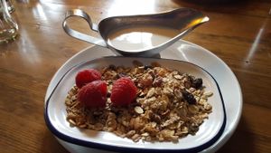 Apple and Raspberry Crumble  at The Pilot Boat in Lyme Regis