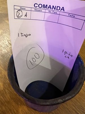 Price for 1 person ($5)   at El Itacate in Sayulita