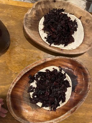 Jamaica tacos   at El Itacate in Sayulita