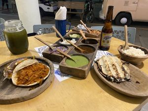 Really good and a bit more creative food for a quite low price! We had some Tacos and a Quesadilla (that’s with cheese). A lot of sides and toppings made it a good experience!   at El Itacate in Sayulita