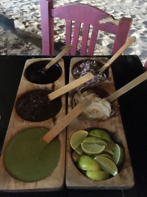 Salsas mexicanas  at El Itacate in Sayulita