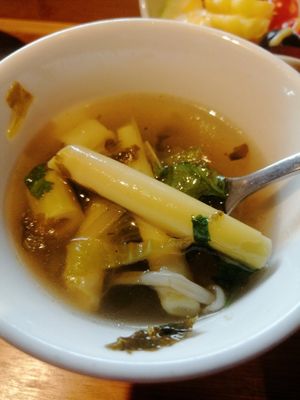 Bamboo shoot soup at Shū Shí NánHái 舒食男孩 in Chishang