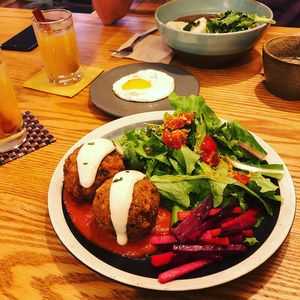 aranchini and curry rice at Nova Kitchen in Seoul