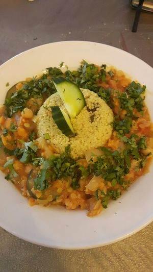 Tajine seasoned with Ras-el-Hanout served with Couscous at Chef Sjef in Amsterdam