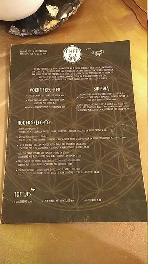 vegan menu in the evening at Chef Sjef in Amsterdam