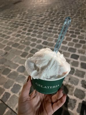 Vegan lemon and amarena yoghurt flavor   at Decadenza Gelateria in Leuven
