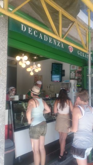 Outside at Decadenza Gelateria in Leuven