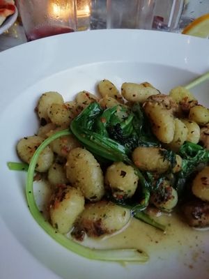 Wild garlic gnocchi at Erpingham House in Norwich