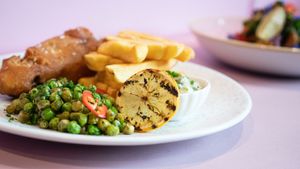 Fsh n chips at Erpingham House in Norwich