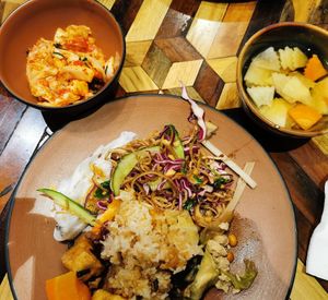 Variations of food from the generous buffet #Veganuary at Veggie Castle - Yen Ninh in Hanoi