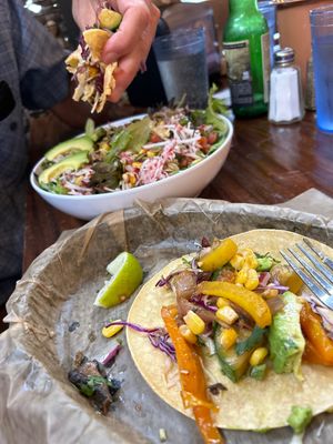 Baja salad , Californian tacos   at Taco Buddha in University City