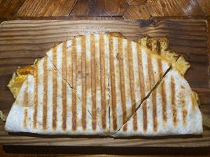 Vegan pimento cheese quesadilla  at The Fox Bar and Cocktail Club in Nashville