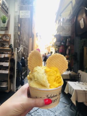Melon and passion fruit  at Antica Gelateria in Sorrento