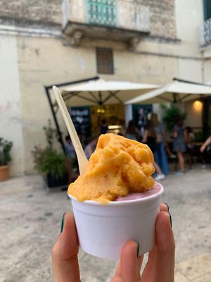 Amazing peach flavour and a special flavour made with "Aglianico" wine at I Vizi Degli Angeli in Matera