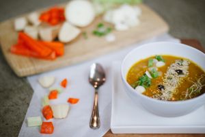 Soup of the day at The Green Moustache in Edmonton