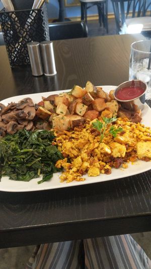 Vegan plate at Lazy Hippo at The Whiskey House in San Diego